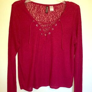 H&M lace front thin sweater
